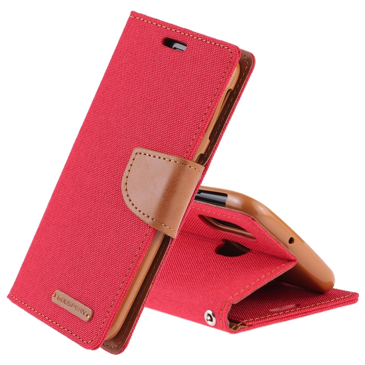 GOOSPERY CANVAS DIARY Canvas Texture Horizontal Flip PU Leather Case for Galaxy A40, with Holder & Card Slots & Wallet
