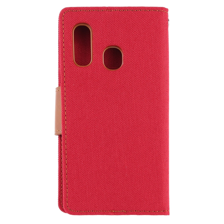 GOOSPERY CANVAS DIARY Canvas Texture Horizontal Flip PU Leather Case for Galaxy A40, with Holder & Card Slots & Wallet