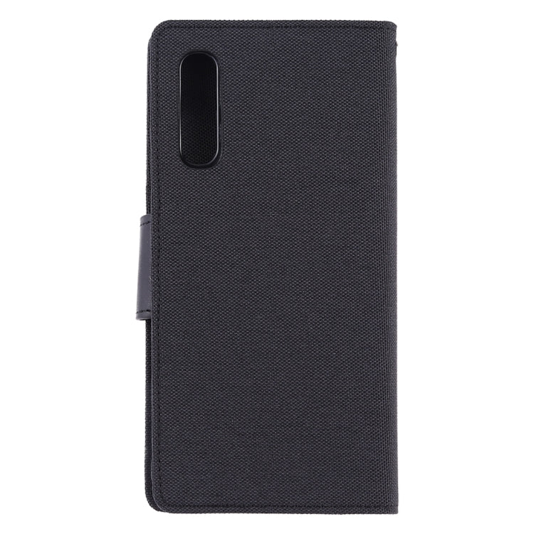 GOOSPERY CANVAS DIARY Canvas Texture Horizontal Flip PU Leather Case for Galaxy A50, with Holder & Card Slots & Wallet