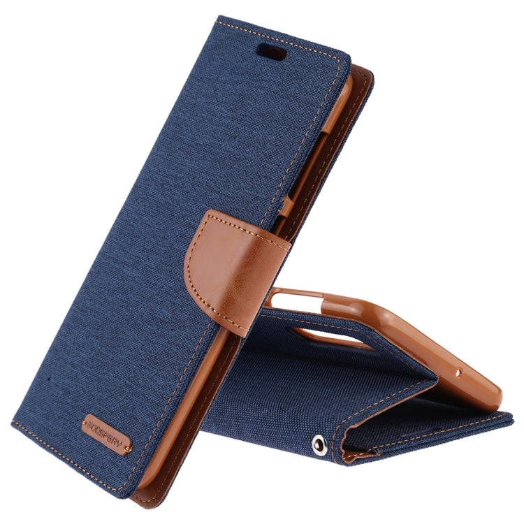 GOOSPERY CANVAS DIARY Canvas Texture Horizontal Flip PU Leather Case for Galaxy A50, with Holder & Card Slots & Wallet