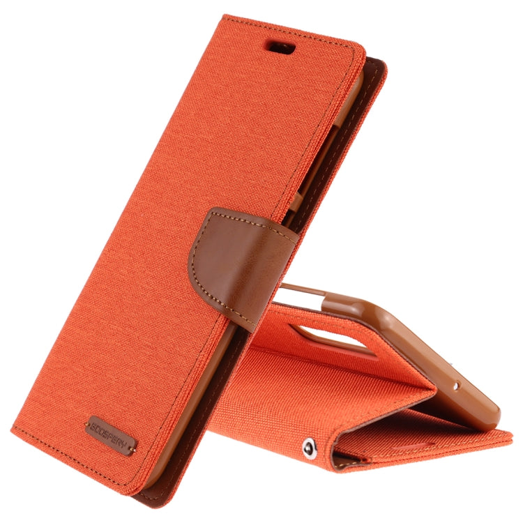 GOOSPERY CANVAS DIARY Canvas Texture Horizontal Flip PU Leather Case for Galaxy A50, with Holder & Card Slots & Wallet