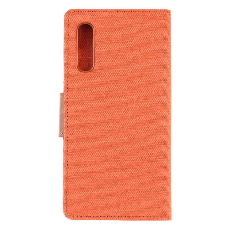 GOOSPERY CANVAS DIARY Canvas Texture Horizontal Flip PU Leather Case for Galaxy A50, with Holder & Card Slots & Wallet