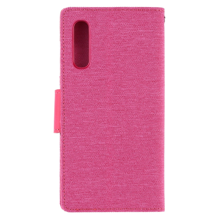 GOOSPERY CANVAS DIARY Canvas Texture Horizontal Flip PU Leather Case for Galaxy A50, with Holder & Card Slots & Wallet