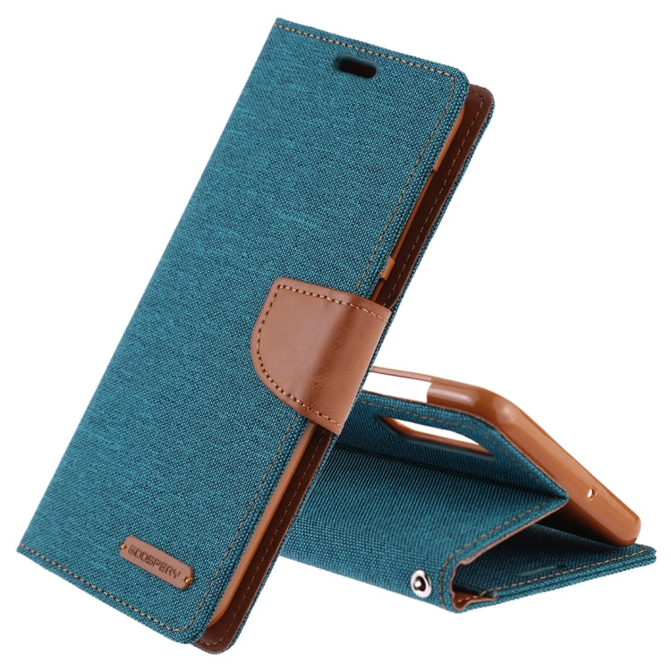 GOOSPERY CANVAS DIARY Canvas Texture Horizontal Flip PU Leather Case for Galaxy A50, with Holder & Card Slots & Wallet