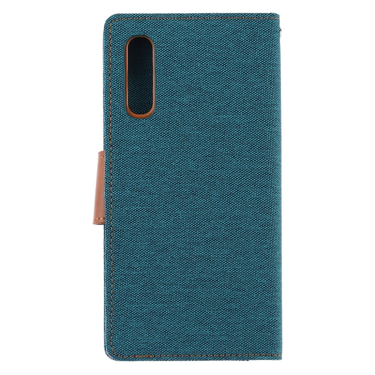 GOOSPERY CANVAS DIARY Canvas Texture Horizontal Flip PU Leather Case for Galaxy A50, with Holder & Card Slots & Wallet