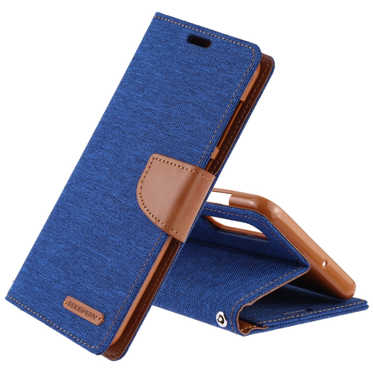 GOOSPERY CANVAS DIARY Canvas Texture Horizontal Flip PU Leather Case for Galaxy A50, with Holder & Card Slots & Wallet