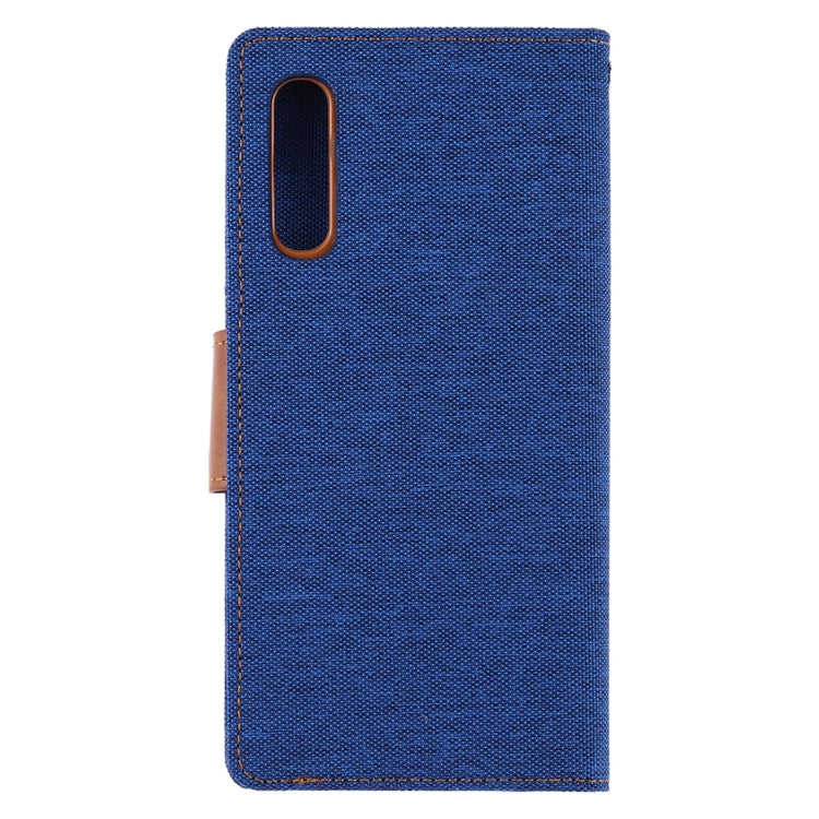 GOOSPERY CANVAS DIARY Canvas Texture Horizontal Flip PU Leather Case for Galaxy A50, with Holder & Card Slots & Wallet