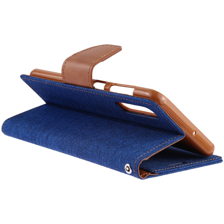 GOOSPERY CANVAS DIARY Canvas Texture Horizontal Flip PU Leather Case for Galaxy A50, with Holder & Card Slots & Wallet