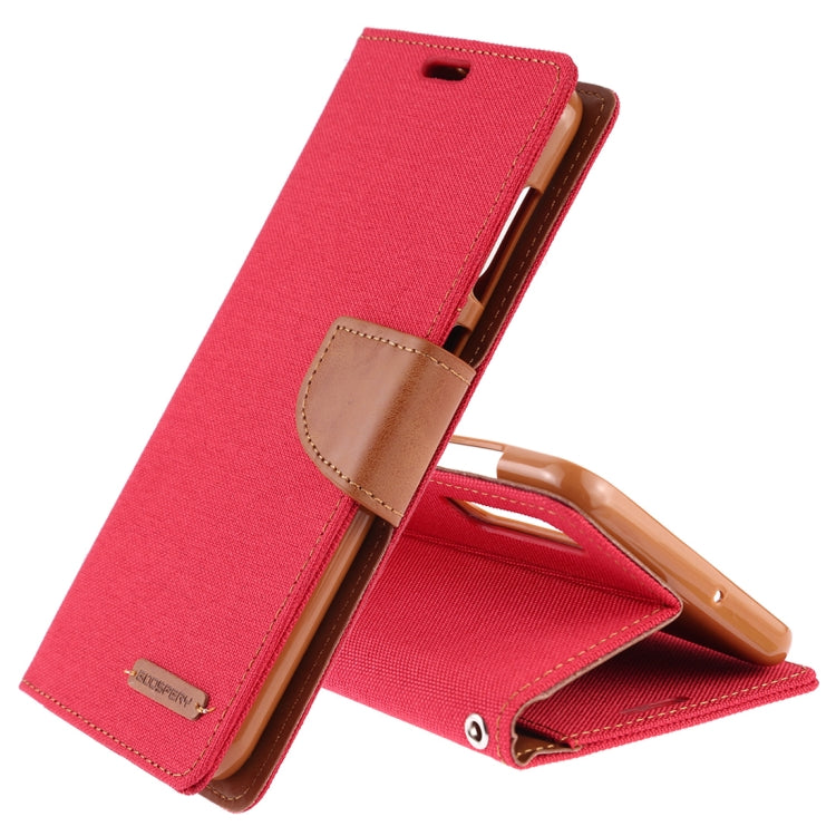 GOOSPERY CANVAS DIARY Canvas Texture Horizontal Flip PU Leather Case for Galaxy A50, with Holder & Card Slots & Wallet