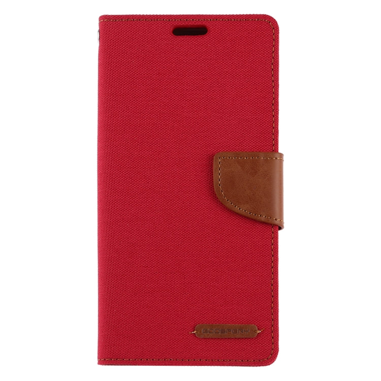 GOOSPERY CANVAS DIARY Canvas Texture Horizontal Flip PU Leather Case for Galaxy A50, with Holder & Card Slots & Wallet