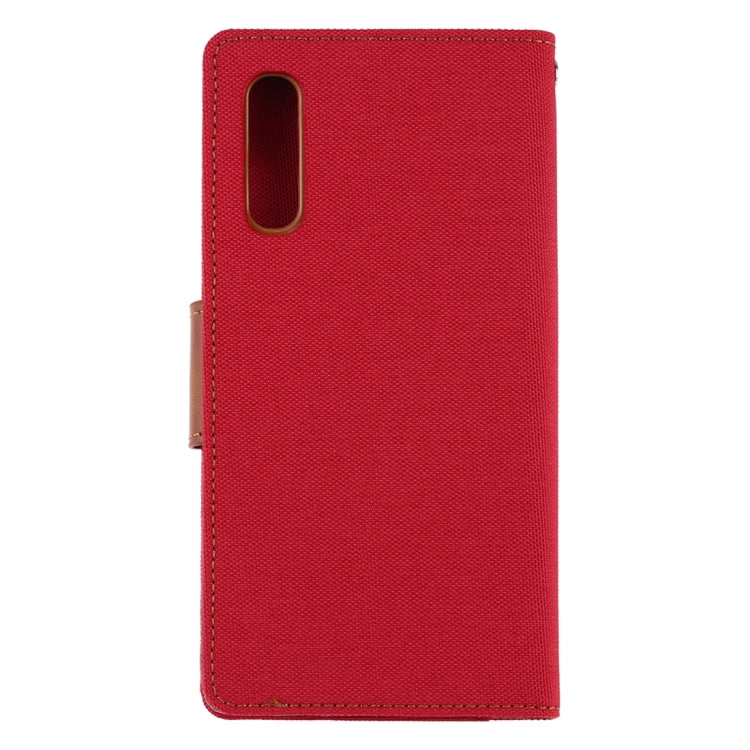 GOOSPERY CANVAS DIARY Canvas Texture Horizontal Flip PU Leather Case for Galaxy A50, with Holder & Card Slots & Wallet