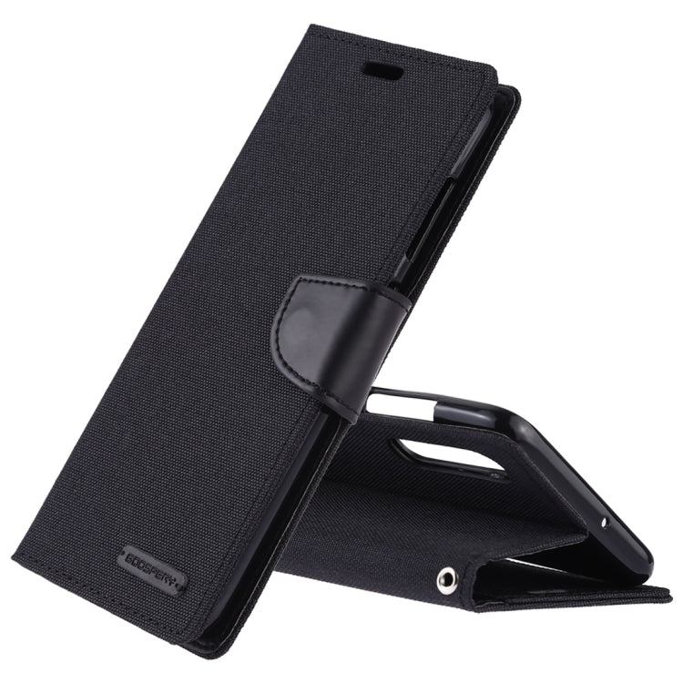 GOOSPERY CANVAS DIARY Canvas Texture Horizontal Flip PU Leather Case for Galaxy A70, with Holder & Card Slots & Wallet