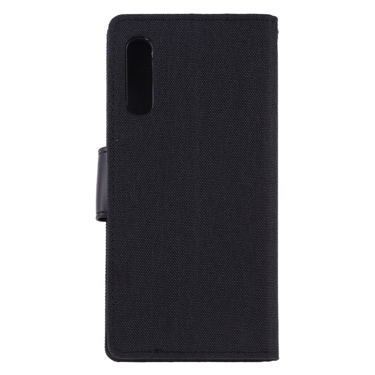 GOOSPERY CANVAS DIARY Canvas Texture Horizontal Flip PU Leather Case for Galaxy A70, with Holder & Card Slots & Wallet