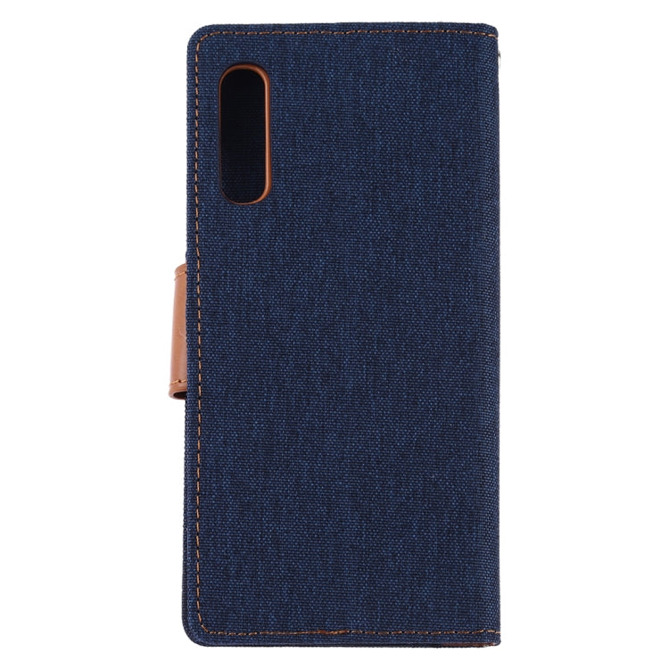 GOOSPERY CANVAS DIARY Canvas Texture Horizontal Flip PU Leather Case for Galaxy A70, with Holder & Card Slots & Wallet