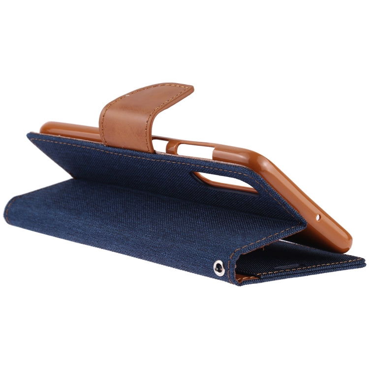 GOOSPERY CANVAS DIARY Canvas Texture Horizontal Flip PU Leather Case for Galaxy A70, with Holder & Card Slots & Wallet