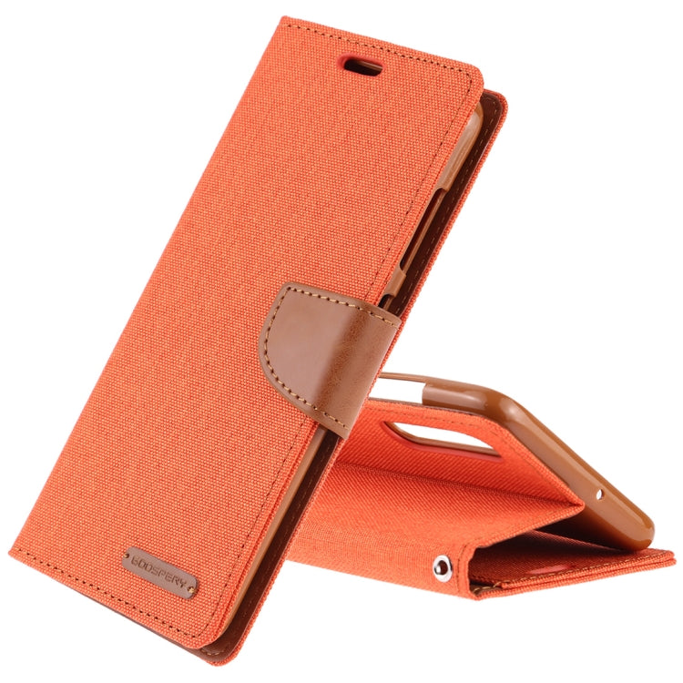 GOOSPERY CANVAS DIARY Canvas Texture Horizontal Flip PU Leather Case for Galaxy A70, with Holder & Card Slots & Wallet