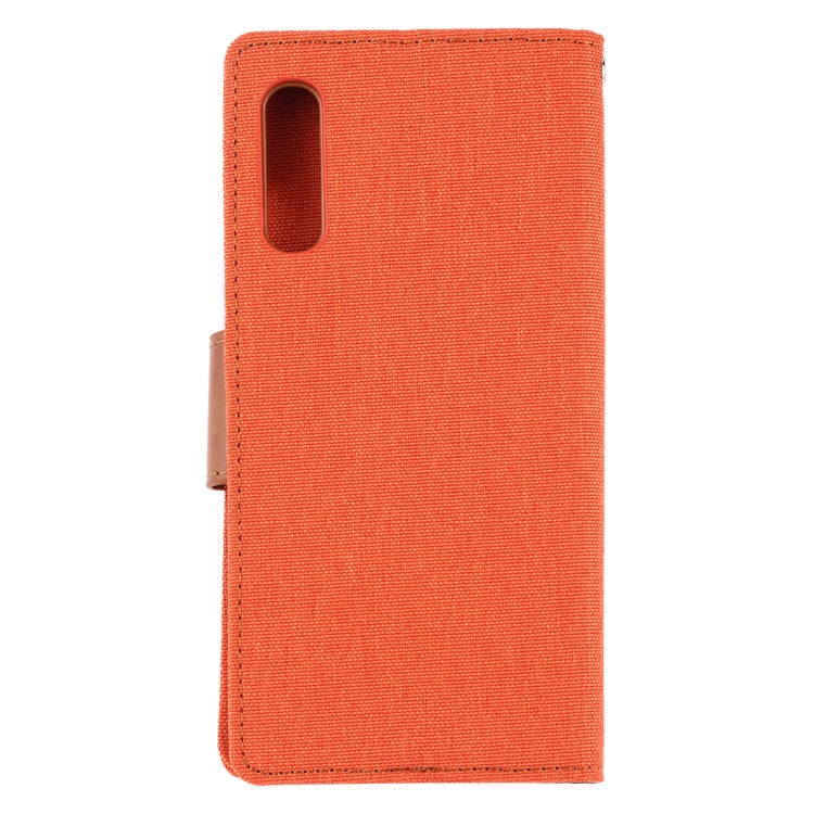 GOOSPERY CANVAS DIARY Canvas Texture Horizontal Flip PU Leather Case for Galaxy A70, with Holder & Card Slots & Wallet