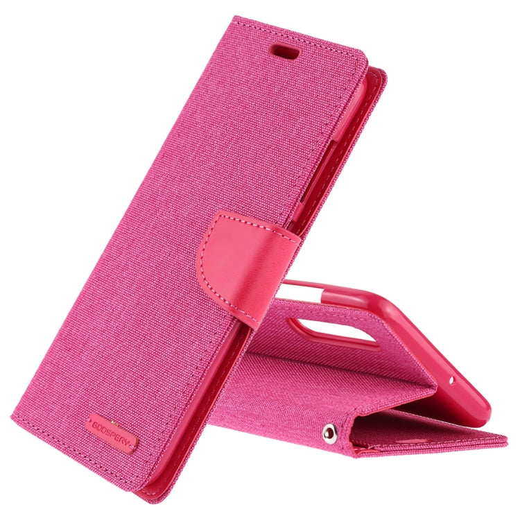GOOSPERY CANVAS DIARY Canvas Texture Horizontal Flip PU Leather Case for Galaxy A70, with Holder & Card Slots & Wallet