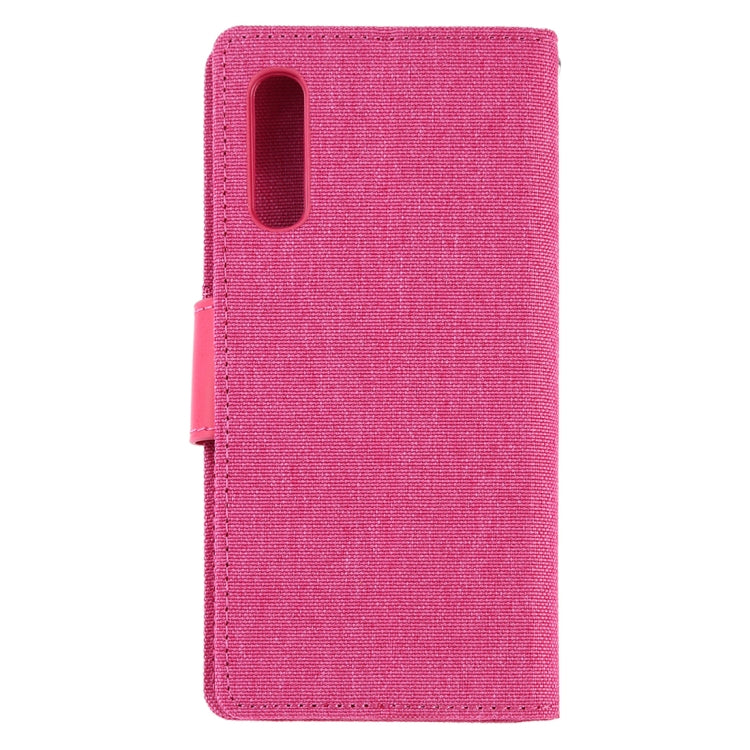 GOOSPERY CANVAS DIARY Canvas Texture Horizontal Flip PU Leather Case for Galaxy A70, with Holder & Card Slots & Wallet