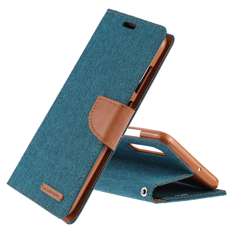 GOOSPERY CANVAS DIARY Canvas Texture Horizontal Flip PU Leather Case for Galaxy A70, with Holder & Card Slots & Wallet