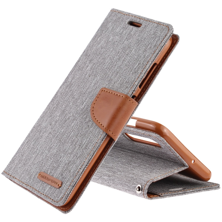 GOOSPERY CANVAS DIARY Canvas Texture Horizontal Flip PU Leather Case for Galaxy A70, with Holder & Card Slots & Wallet