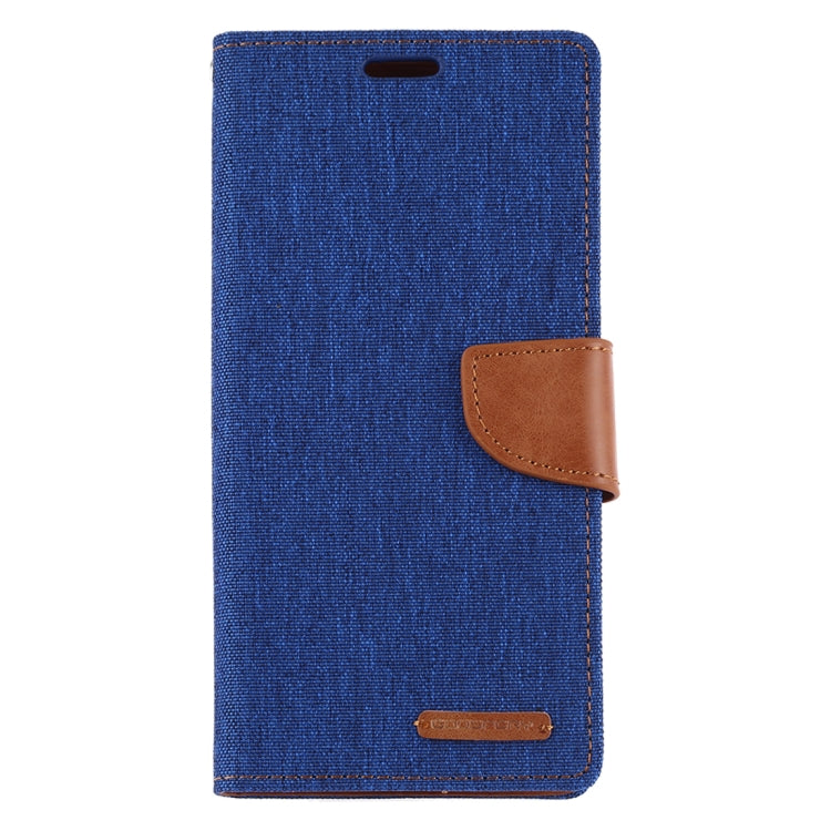 GOOSPERY CANVAS DIARY Canvas Texture Horizontal Flip PU Leather Case for Galaxy A70, with Holder & Card Slots & Wallet