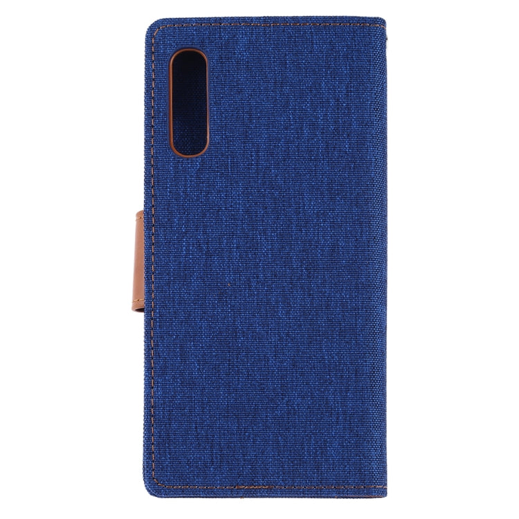 GOOSPERY CANVAS DIARY Canvas Texture Horizontal Flip PU Leather Case for Galaxy A70, with Holder & Card Slots & Wallet