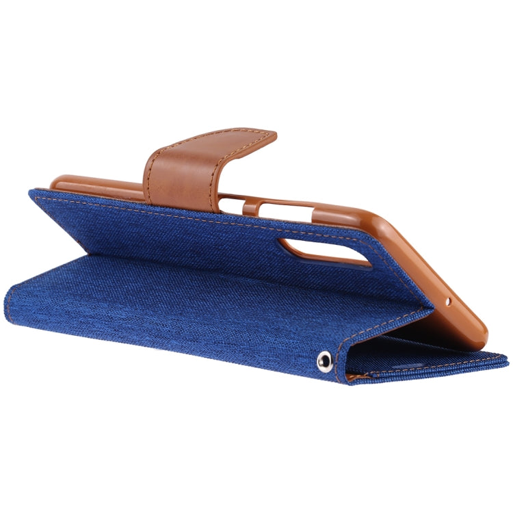 GOOSPERY CANVAS DIARY Canvas Texture Horizontal Flip PU Leather Case for Galaxy A70, with Holder & Card Slots & Wallet