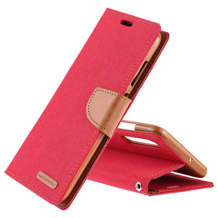 GOOSPERY CANVAS DIARY Canvas Texture Horizontal Flip PU Leather Case for Galaxy A70, with Holder & Card Slots & Wallet