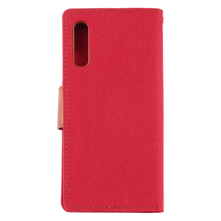 GOOSPERY CANVAS DIARY Canvas Texture Horizontal Flip PU Leather Case for Galaxy A70, with Holder & Card Slots & Wallet