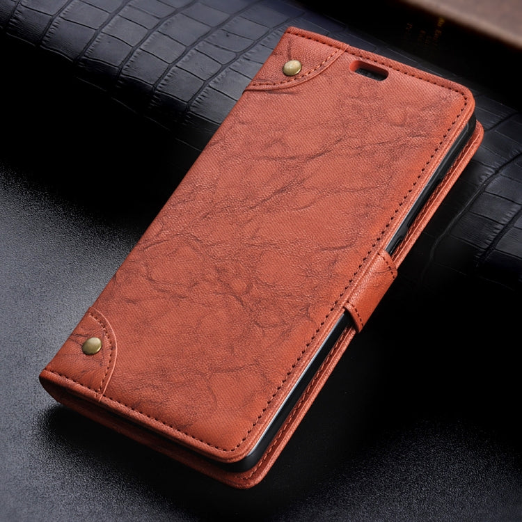Copper Buckle Retro Crazy Horse Texture Horizontal Flip Leather Case for Galaxy A8+ (2018), with Holder & Card Slots & Wallet