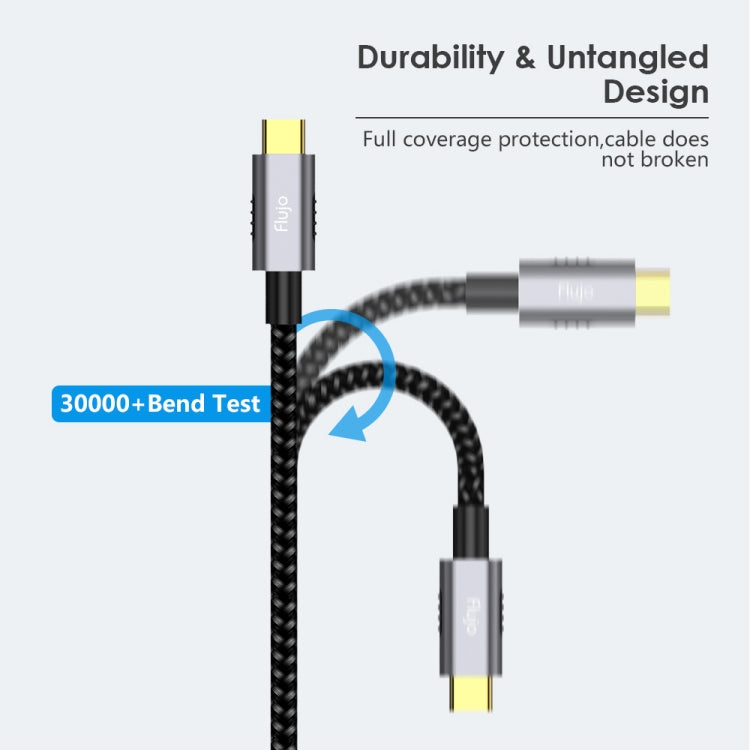 Flujo X30 USB-C / Type-C to 4K HDMI + USB 2.0 Charging Port Adapter Nylon Braided Cable, Cable Length: 2m