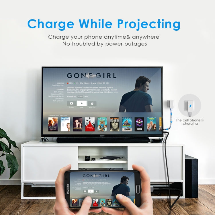 Flujo X30 USB-C / Type-C to 4K HDMI + USB 2.0 Charging Port Adapter Nylon Braided Cable, Cable Length: 2m