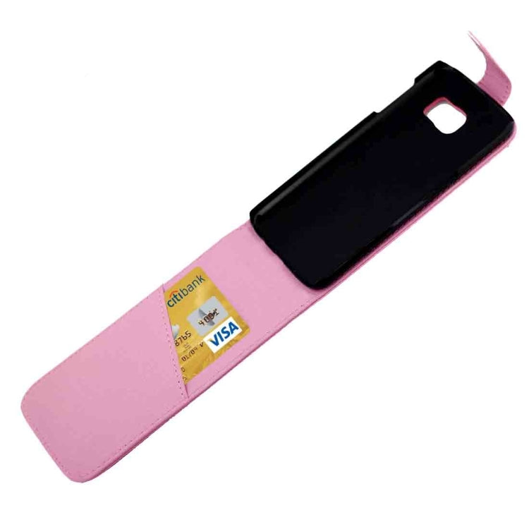 For Galaxy S7 Edge / G935 Plain Texture Vertical Flip Leather Case Waist Bag with Magnetic Buckle & Card Slot