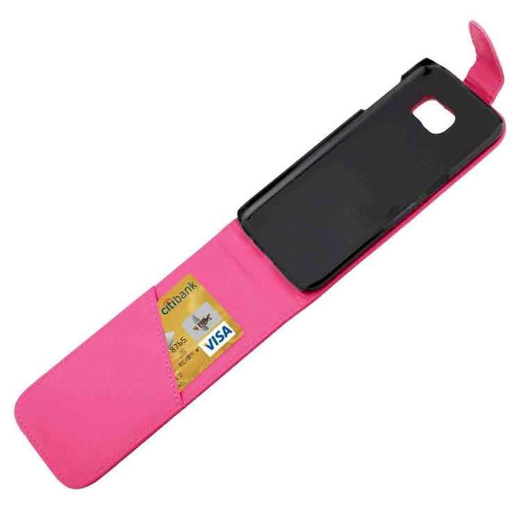 For Galaxy S7 Edge / G935 Plain Texture Vertical Flip Leather Case Waist Bag with Magnetic Buckle & Card Slot