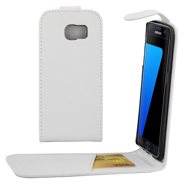 For Galaxy S7 Edge / G935 Plain Texture Vertical Flip Leather Case Waist Bag with Magnetic Buckle & Card Slot