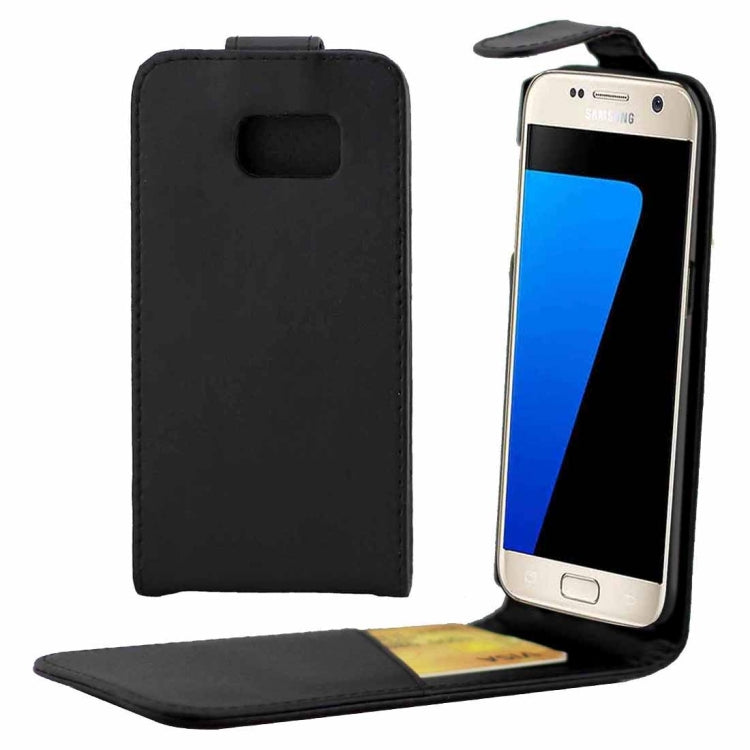 For Galaxy S7 / G930 Plain Texture Vertical Flip Leather Case Waist Bag with Magnetic Buckle & Card Slot