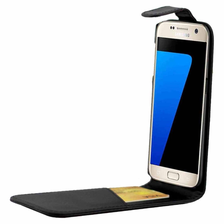 For Galaxy S7 / G930 Plain Texture Vertical Flip Leather Case Waist Bag with Magnetic Buckle & Card Slot