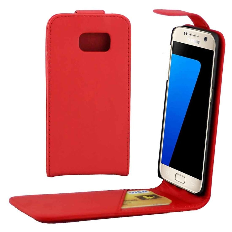 For Galaxy S7 / G930 Plain Texture Vertical Flip Leather Case Waist Bag with Magnetic Buckle & Card Slot