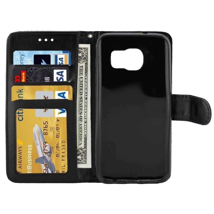 For Galaxy S7 Edge / G935 Crazy Horse Texture Horizontal Flip Magnetic Snap Leather Case with Adjustable Holder & Card Slots & Photo Frame & Wallet