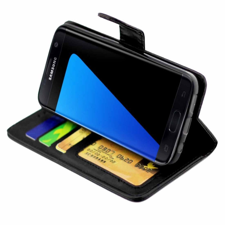 For Galaxy S7 Edge / G935 Crazy Horse Texture Horizontal Flip Magnetic Snap Leather Case with Adjustable Holder & Card Slots & Photo Frame & Wallet