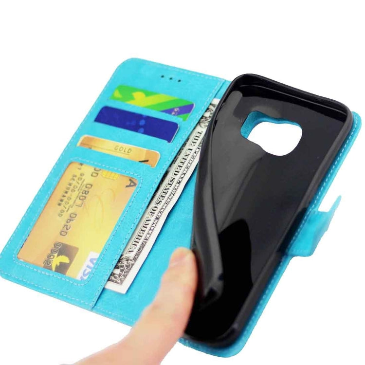 For Galaxy S7 Edge / G935 Crazy Horse Texture Horizontal Flip Magnetic Snap Leather Case with Adjustable Holder & Card Slots & Photo Frame & Wallet