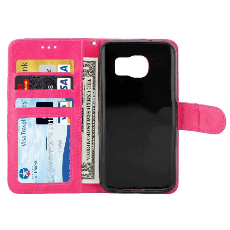 For Galaxy S7 Edge / G935 Crazy Horse Texture Horizontal Flip Magnetic Snap Leather Case with Adjustable Holder & Card Slots & Photo Frame & Wallet