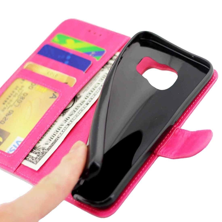 For Galaxy S7 Edge / G935 Crazy Horse Texture Horizontal Flip Magnetic Snap Leather Case with Adjustable Holder & Card Slots & Photo Frame & Wallet