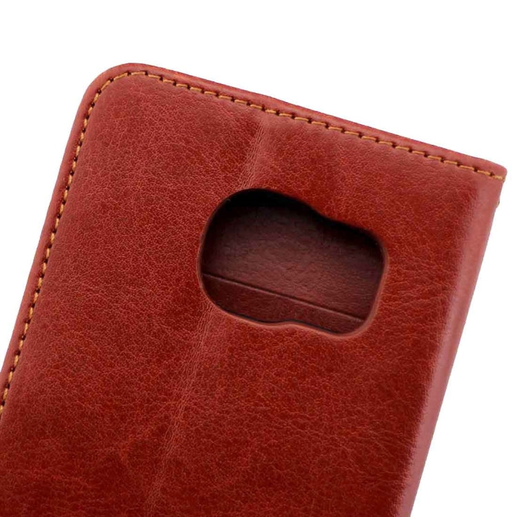 For Galaxy S7 Edge / G935 Crazy Horse Texture Horizontal Flip Magnetic Snap Leather Case with Adjustable Holder & Card Slots & Photo Frame & Wallet