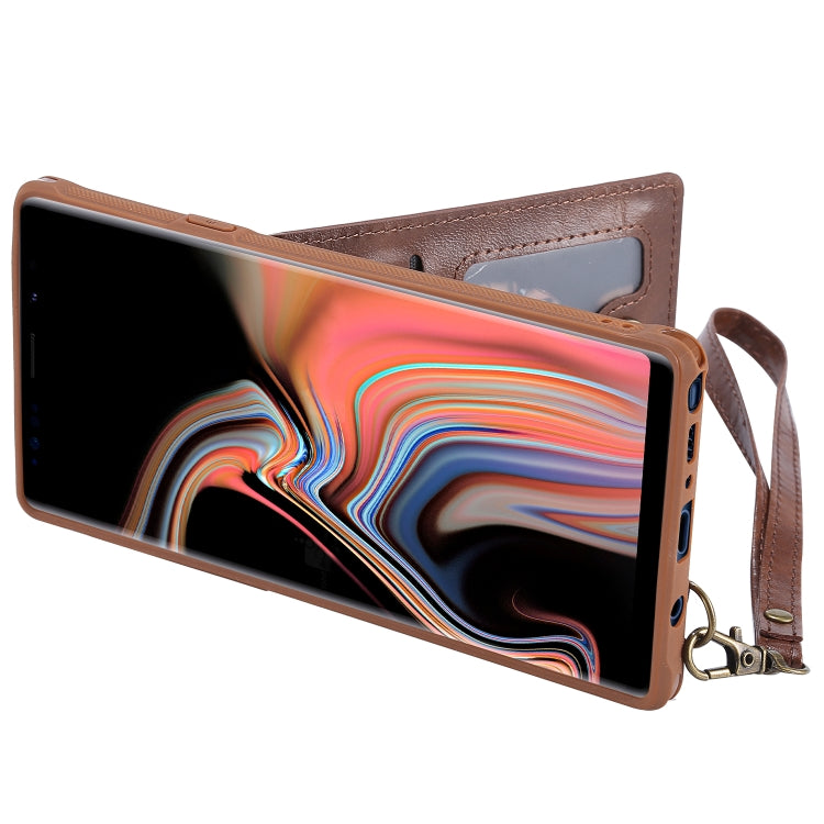 Vertical Flip Fashion Shockproof Leather Case for Galaxy Note9, with Holder & Photo Frame & Card Slots & Lanyard