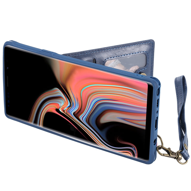 Vertical Flip Fashion Shockproof Leather Case for Galaxy Note9, with Holder & Photo Frame & Card Slots & Lanyard