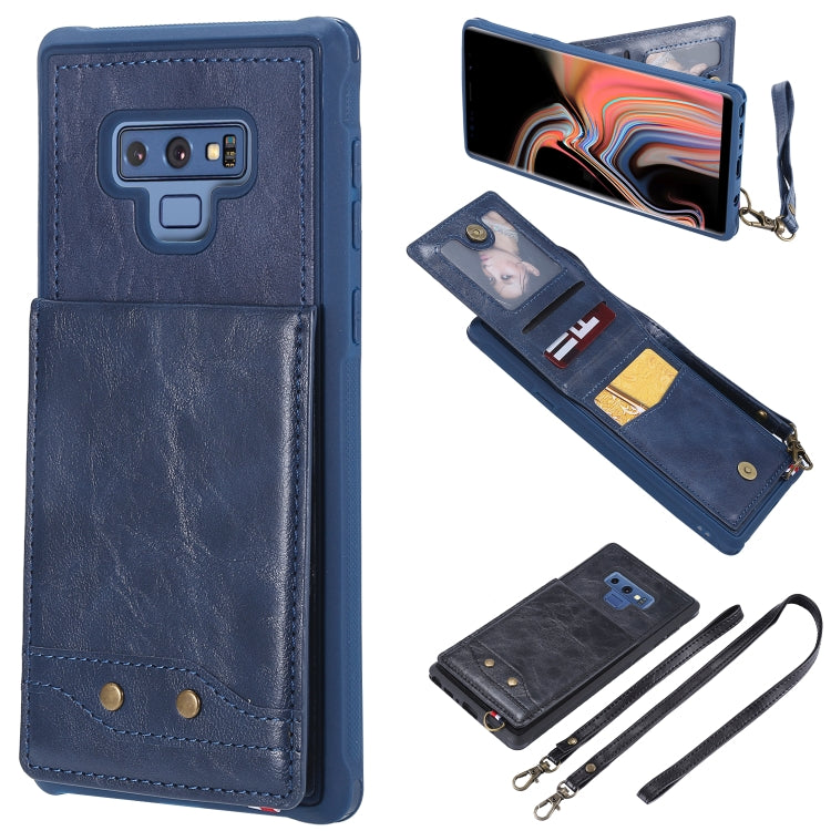 Vertical Flip Fashion Shockproof Leather Case for Galaxy Note9, with Holder & Photo Frame & Card Slots & Lanyard
