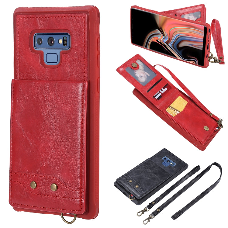 Vertical Flip Fashion Shockproof Leather Case for Galaxy Note9, with Holder & Photo Frame & Card Slots & Lanyard