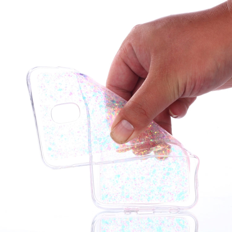 Colorful Glitter Powder Style Protective Soft Cover for Galaxy J7
